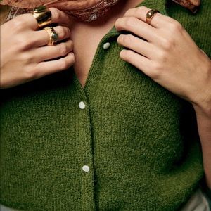 Sézane NWOT Gaspard Cardigan XXS in Nature Green